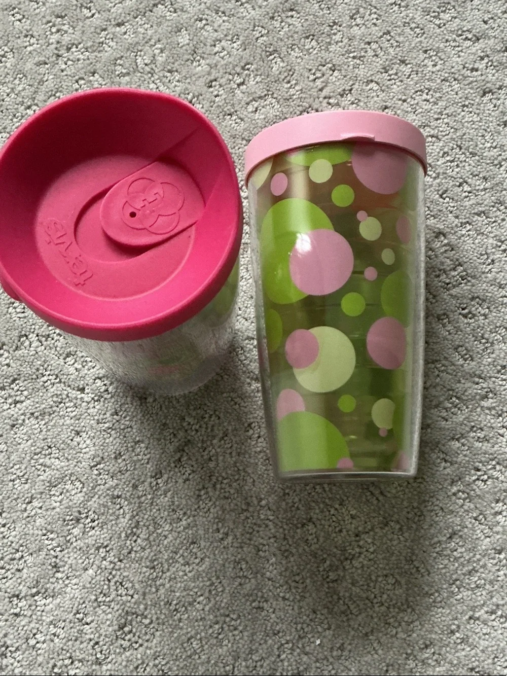 tervis 16 oz tumbler pink and green patterned travel tumblers (set of 2)